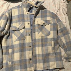 Jou Jou Blue and Cream Shirt Jacket